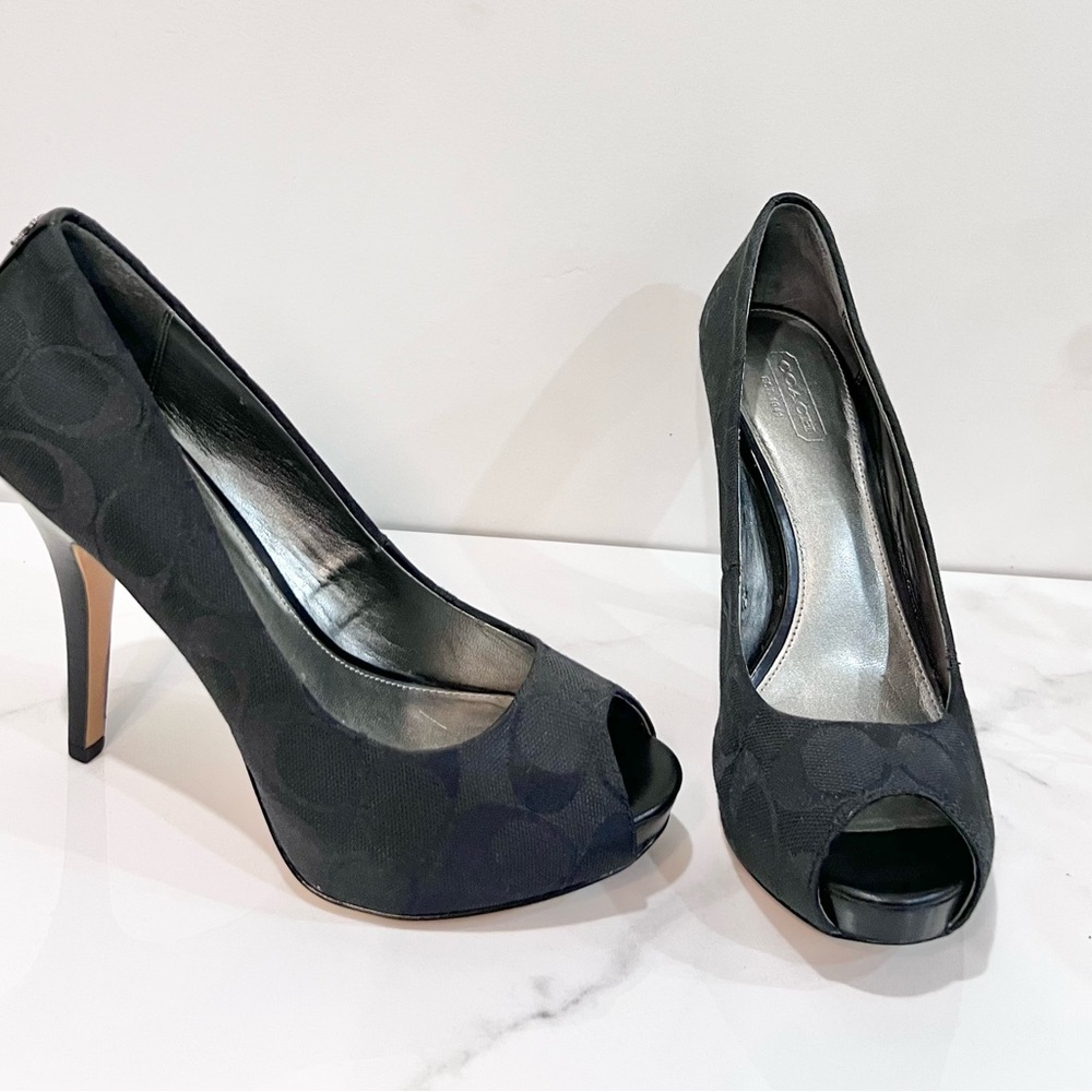 Coach Aldis Peep Toe High-heel Stilletosl - Picture 3 of 11
